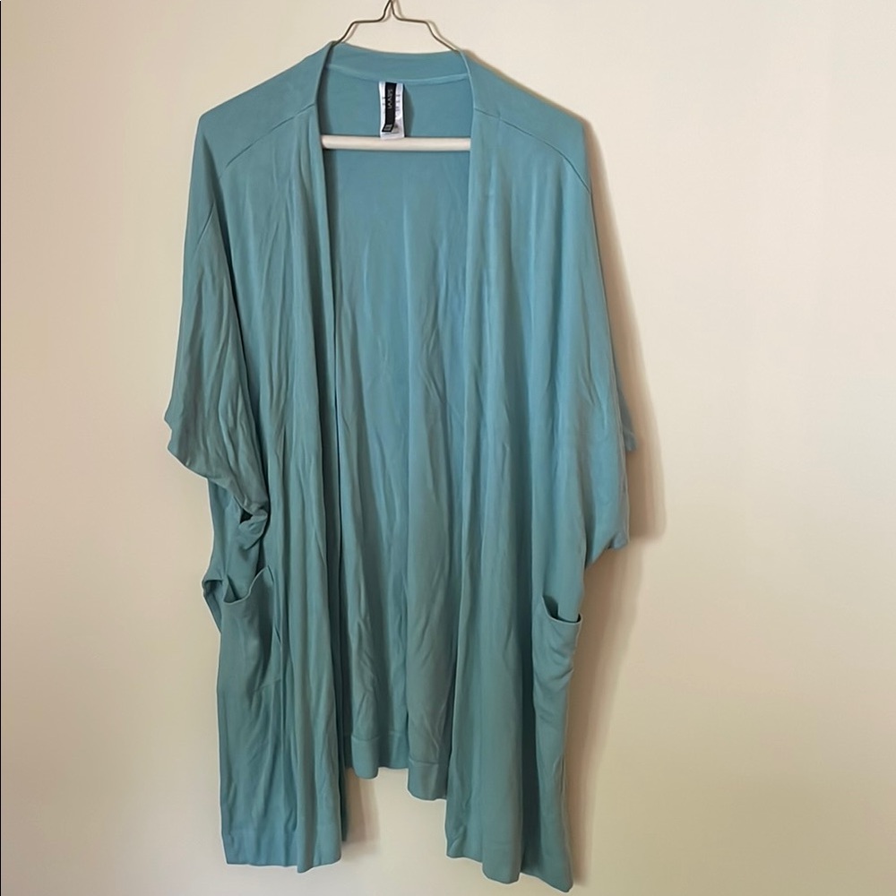 Savvy Aqua Open Front Kimono